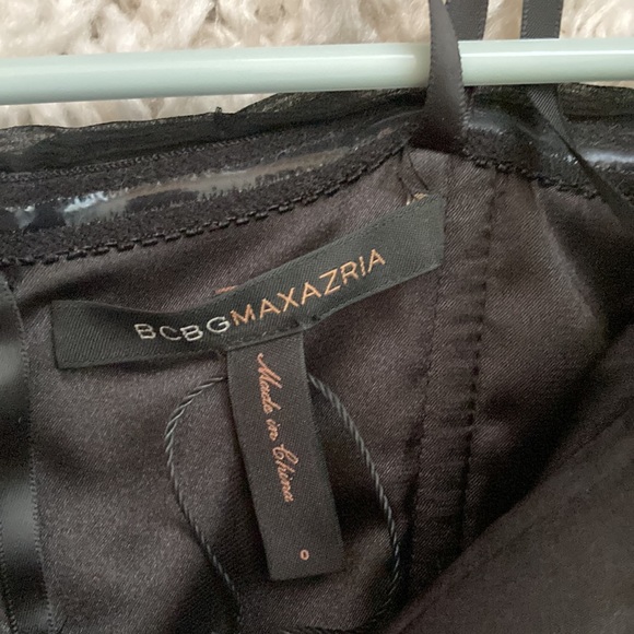 Black Silk Beaded BCBG Max Azria Gown, Size 0 - Picture 7 of 9